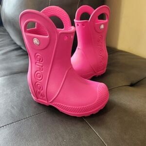 Crocs Kids Pink Rain Boots Size 6C